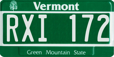 VT license plate RXI172