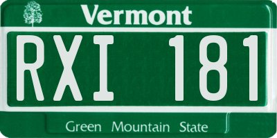 VT license plate RXI181