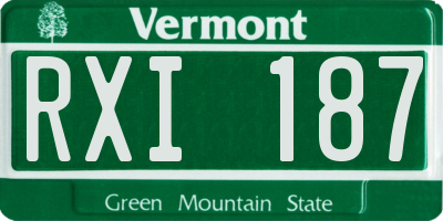 VT license plate RXI187