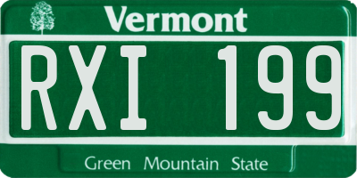 VT license plate RXI199