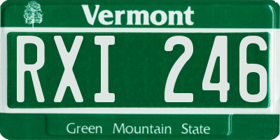 VT license plate RXI246
