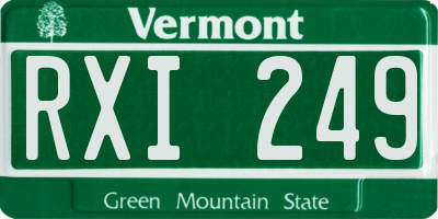 VT license plate RXI249
