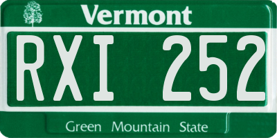 VT license plate RXI252