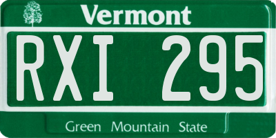 VT license plate RXI295