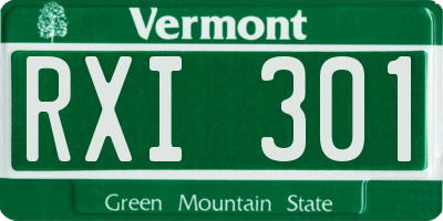 VT license plate RXI301