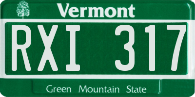 VT license plate RXI317