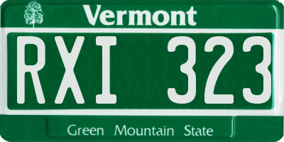 VT license plate RXI323