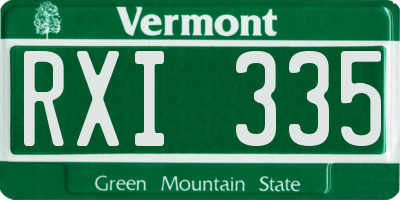 VT license plate RXI335