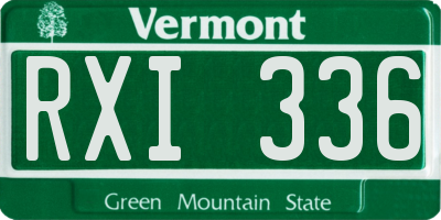 VT license plate RXI336
