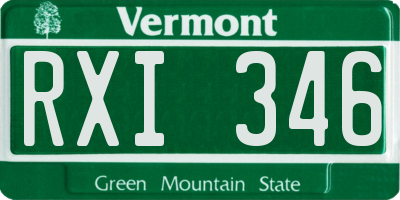 VT license plate RXI346