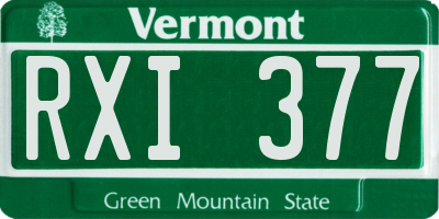 VT license plate RXI377