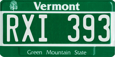 VT license plate RXI393