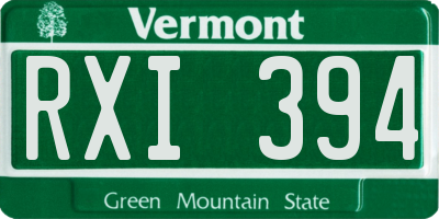 VT license plate RXI394