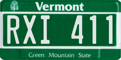 VT license plate RXI411
