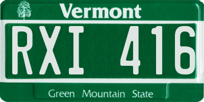 VT license plate RXI416