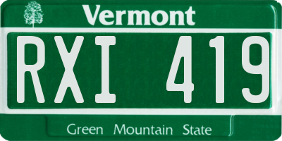 VT license plate RXI419