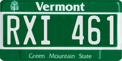 VT license plate RXI461