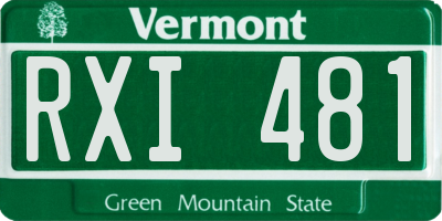 VT license plate RXI481