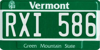 VT license plate RXI586