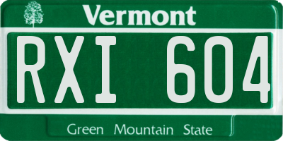 VT license plate RXI604