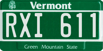 VT license plate RXI611