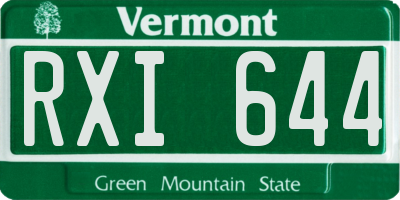 VT license plate RXI644