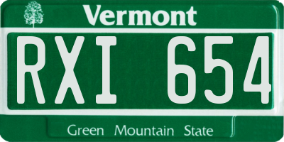 VT license plate RXI654