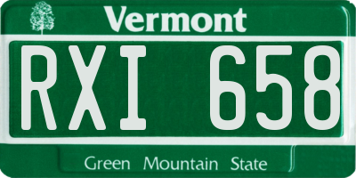 VT license plate RXI658