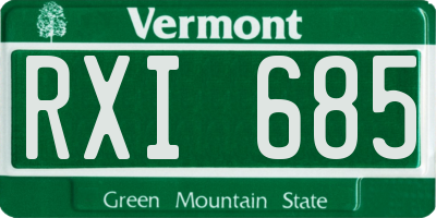 VT license plate RXI685