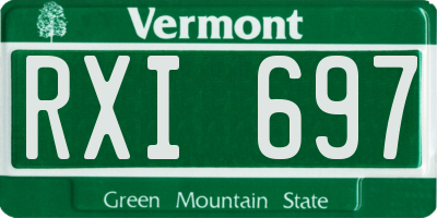 VT license plate RXI697