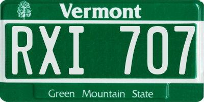 VT license plate RXI707