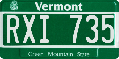 VT license plate RXI735
