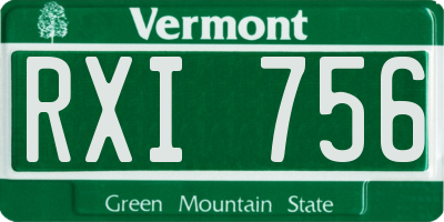 VT license plate RXI756