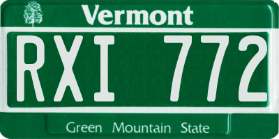 VT license plate RXI772