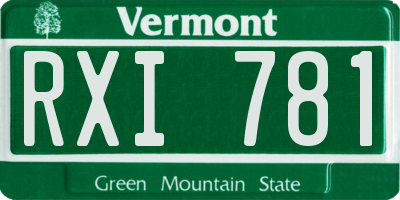 VT license plate RXI781