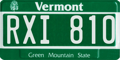 VT license plate RXI810