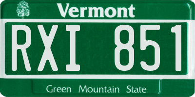 VT license plate RXI851