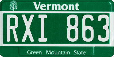 VT license plate RXI863