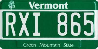 VT license plate RXI865