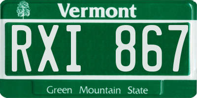 VT license plate RXI867