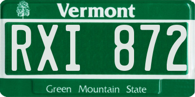 VT license plate RXI872