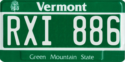 VT license plate RXI886