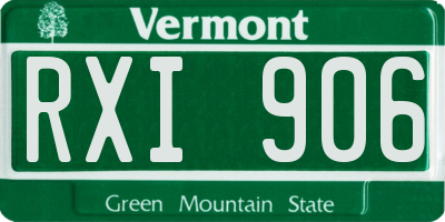 VT license plate RXI906