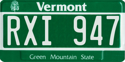 VT license plate RXI947