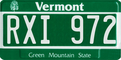 VT license plate RXI972