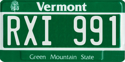 VT license plate RXI991