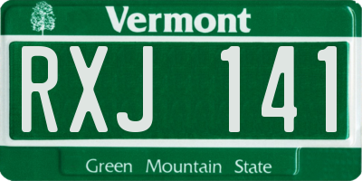 VT license plate RXJ141