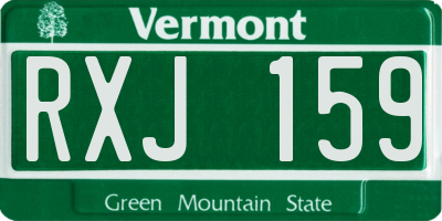 VT license plate RXJ159