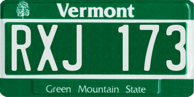 VT license plate RXJ173