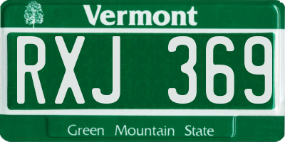VT license plate RXJ369